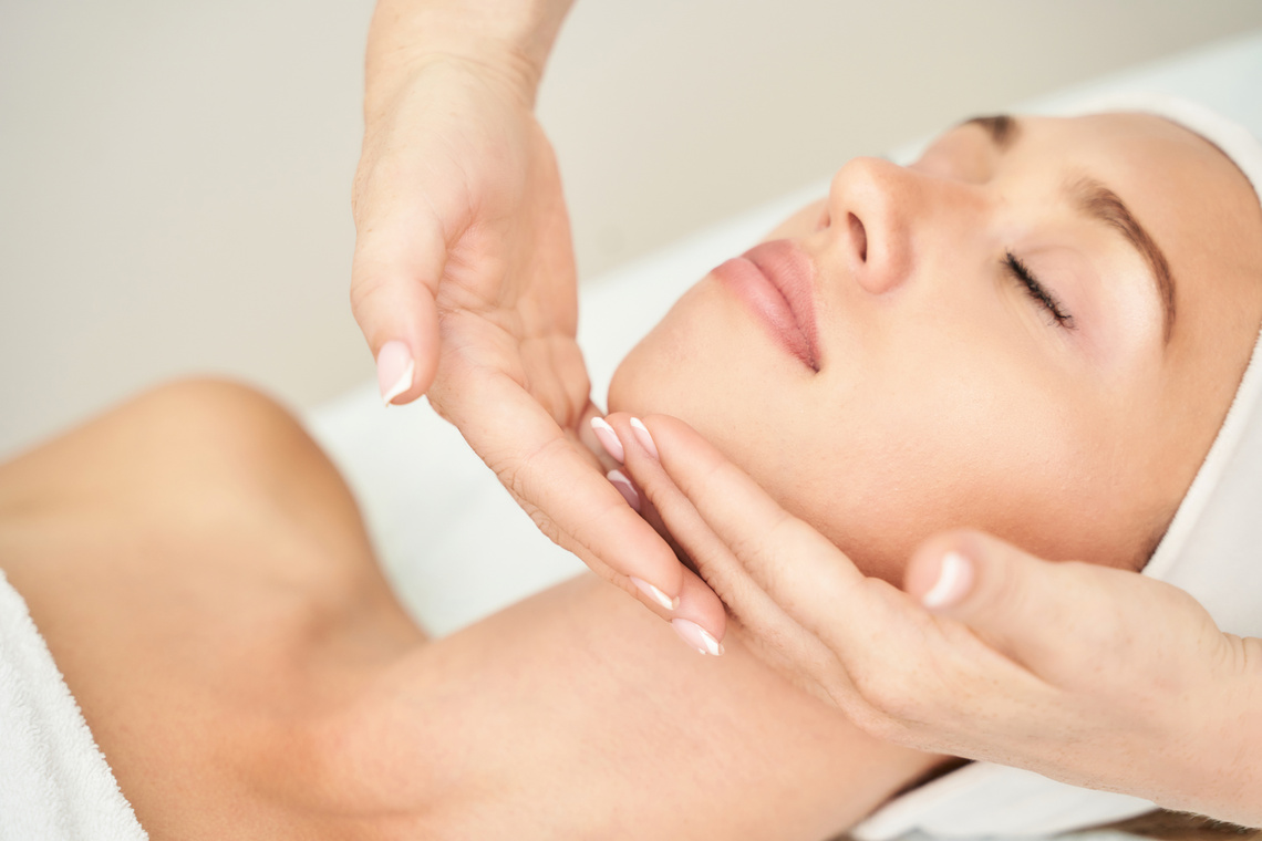 A client receiving a facial at The Salon Hamble in Hamble-le-Rice