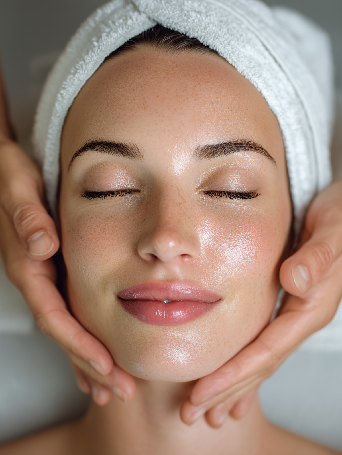 A client relaxing during a facial at The Salon Hamble